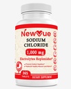 Chlorid sodný 1000mg, 365 tablet - Salt Tablets, Non- GMO, gluten Free - Nápoj s Electrolyty Replaced Hydration