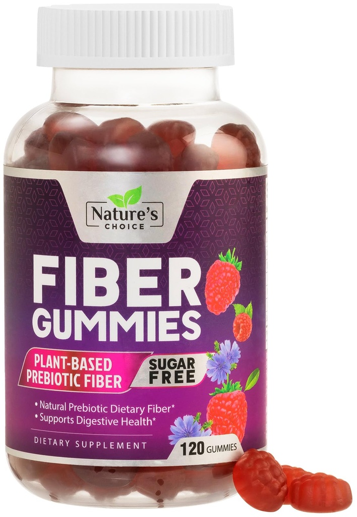 Žvýkačky pro dospělé, Sugar Free Daily 4g Gummy Fiber Dodatek, Prebiotická Gummy Podpora zdraví - Rostlinné Rozpustné Žvýkačky, Prebiotika Podporuje Regularitu & Digestion - 120 Žvýkačky