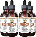 Birch Alcohol- Free Liquid Extract, Birch (Betula Alba) Sušený Bark Glycerite Hawaii Pharm Natural Bylinný doplněk 4x4 oz