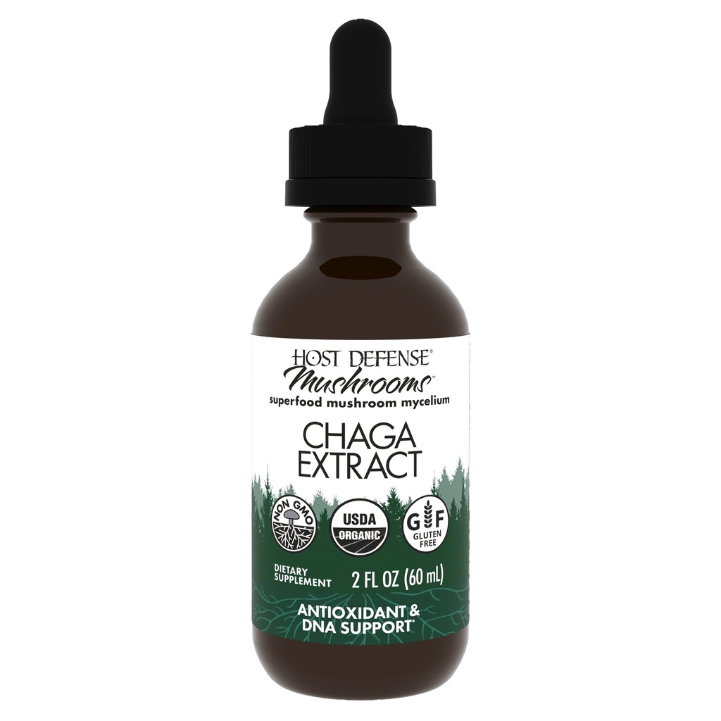 Hostitel Defense Chaga Extract - Imunitní systém Supplement - Chaga Houba pro antioxidační podporu aktivity - Liquid dietární Houba Supplement - 2 fl oz (60 Servings) *