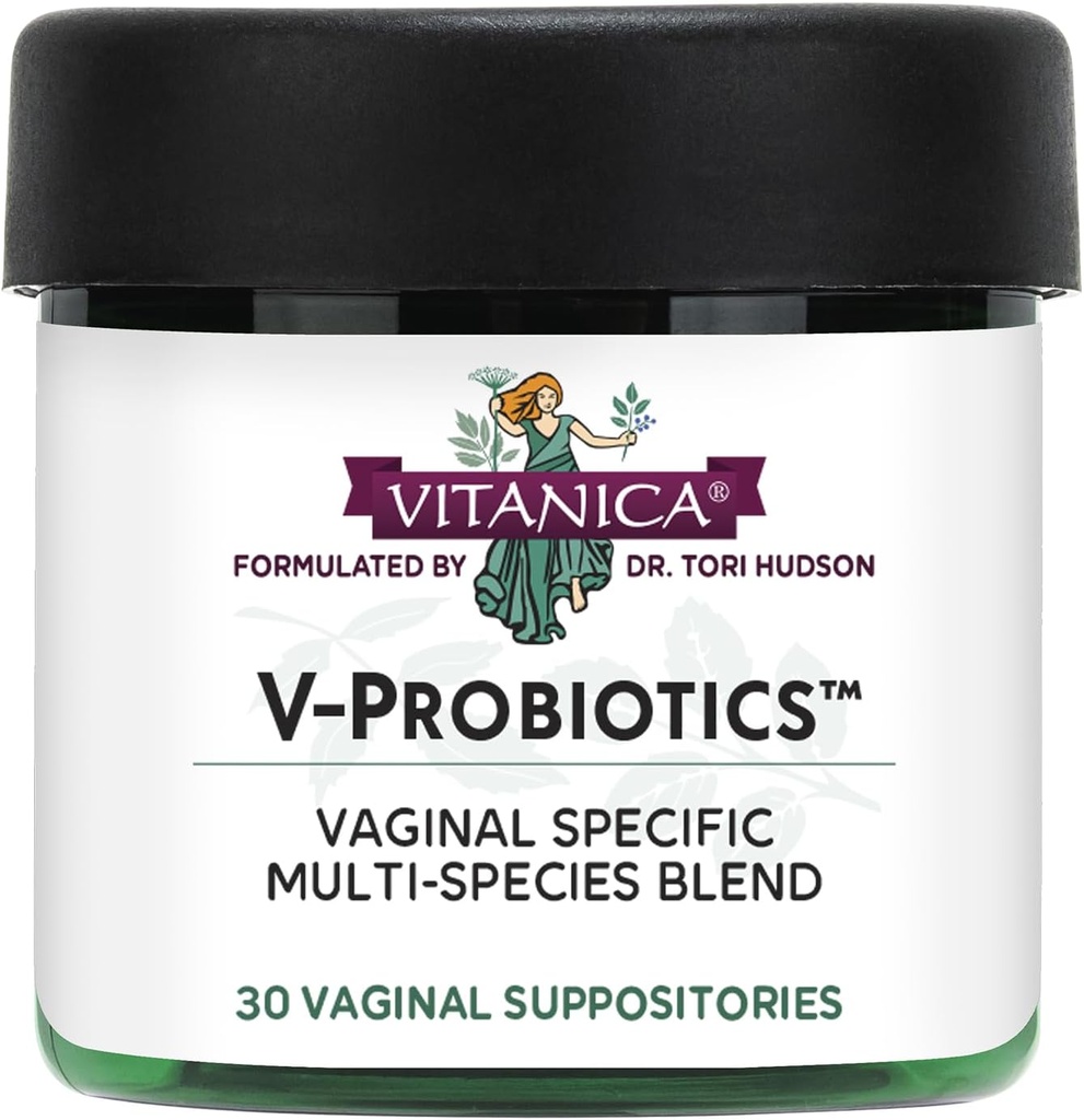 Vitanica V-Probiotika - Probiotika pro ženy - Vaginální podložky s Lactobacillus Rhamnosus, Gasseri & More - Dámské doplňky zdraví - Lady - 30 Vaginální podložky