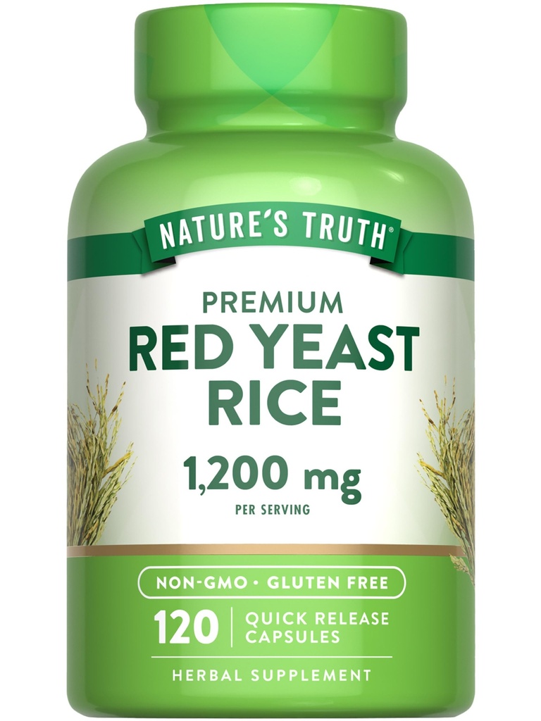 Nature 's Truth Red Yastern Rice Capsules 1200 mg IR 124; 120 Count IR 124; Non-GMO & gluten Free Supplement