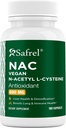 Saferel N- Acetyl- L- cystein (NAC) Kapsle, 600mg, 180 Počet, Respirační, imunitní, jaterní zdraví potentní antioxidant Support, Free- radikály, Easy to Absorb, Non- GMO, gluten zdarma