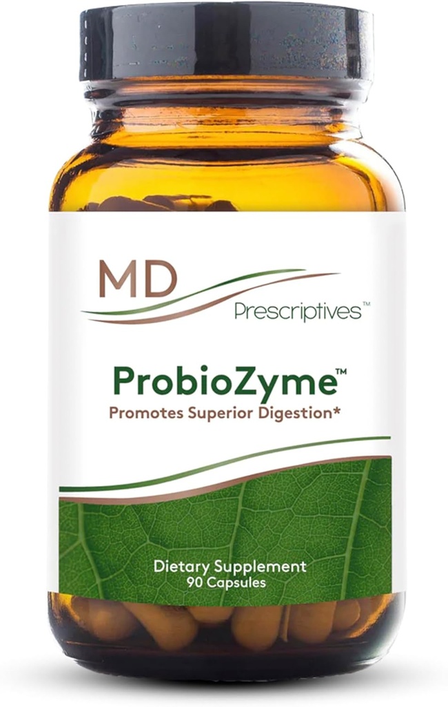 MD Prescriptives - ProbioZyme - Vegetariánské trávicí enzymy - Doplněk pro stravitelné & Gut zdraví - 90 Kapsle