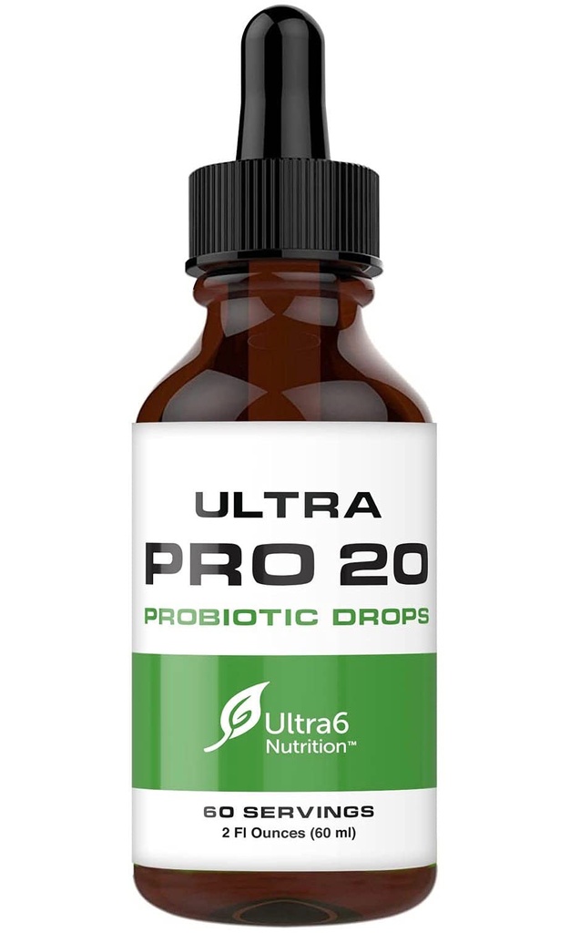 Ultra6 Nutriční Probiotika pro ženy, muže a děti - 20 Stuin Tekutý Probiotický dodatek pro stravitelné & Gut zdraví