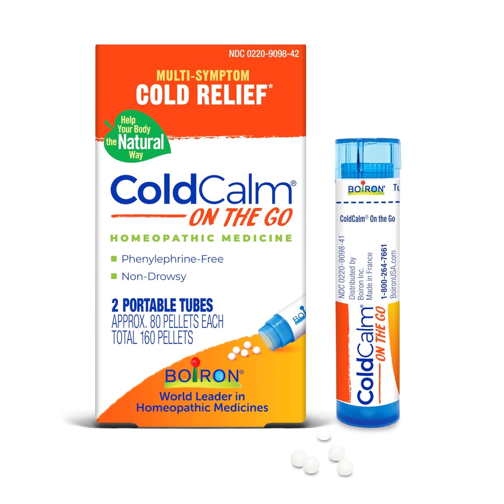 Boiron ColdCalm On The Go Cold Relief for Sueping, Runny Nose, Nasal Congestion, and Sore throat - 2 hrabě (160 pelet)
