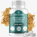 TrueSeaMoss Irské Mosy Kapsle - 120 Původní kapsle (1600mg) - Prebiotické Superfood - Boosts Imunitní a trávicí systém - Zdravá pleť, Keto Detox, Gut, Společná podpora