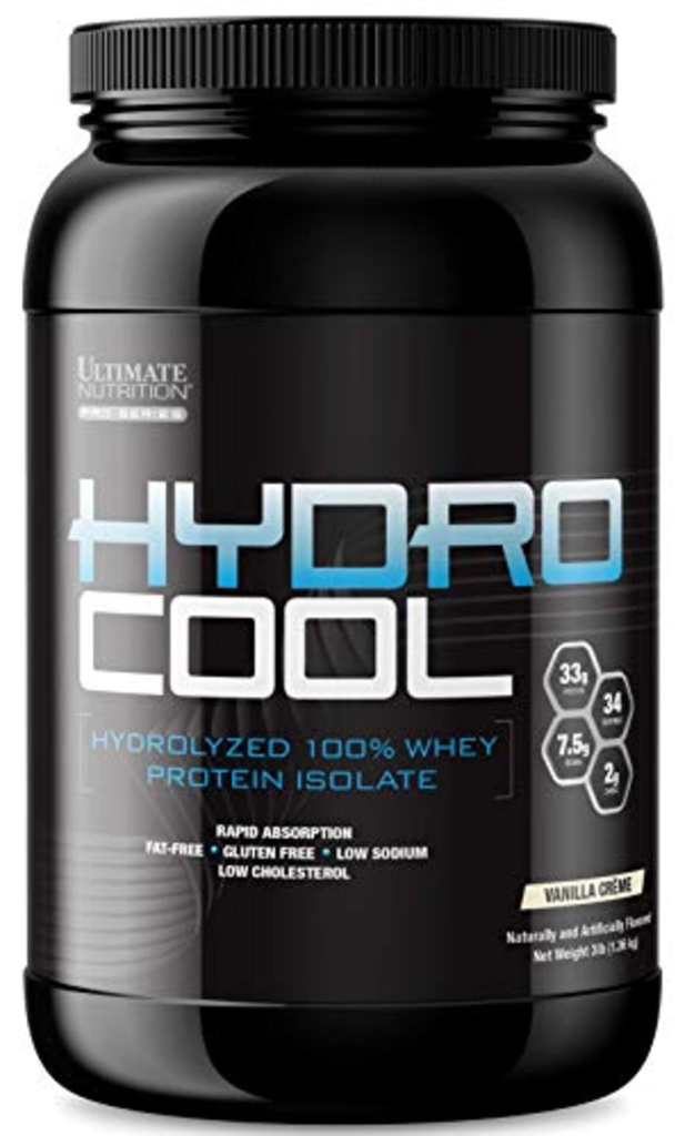 Ultimate Nutrition HydroCool Hydrolyzované syrovátkové bílkoviny prášek bez nadýmání - Fat and gluten Free, Rapid Absorpce, 33 Grams of Protein, Vanilla, 3 Pounds