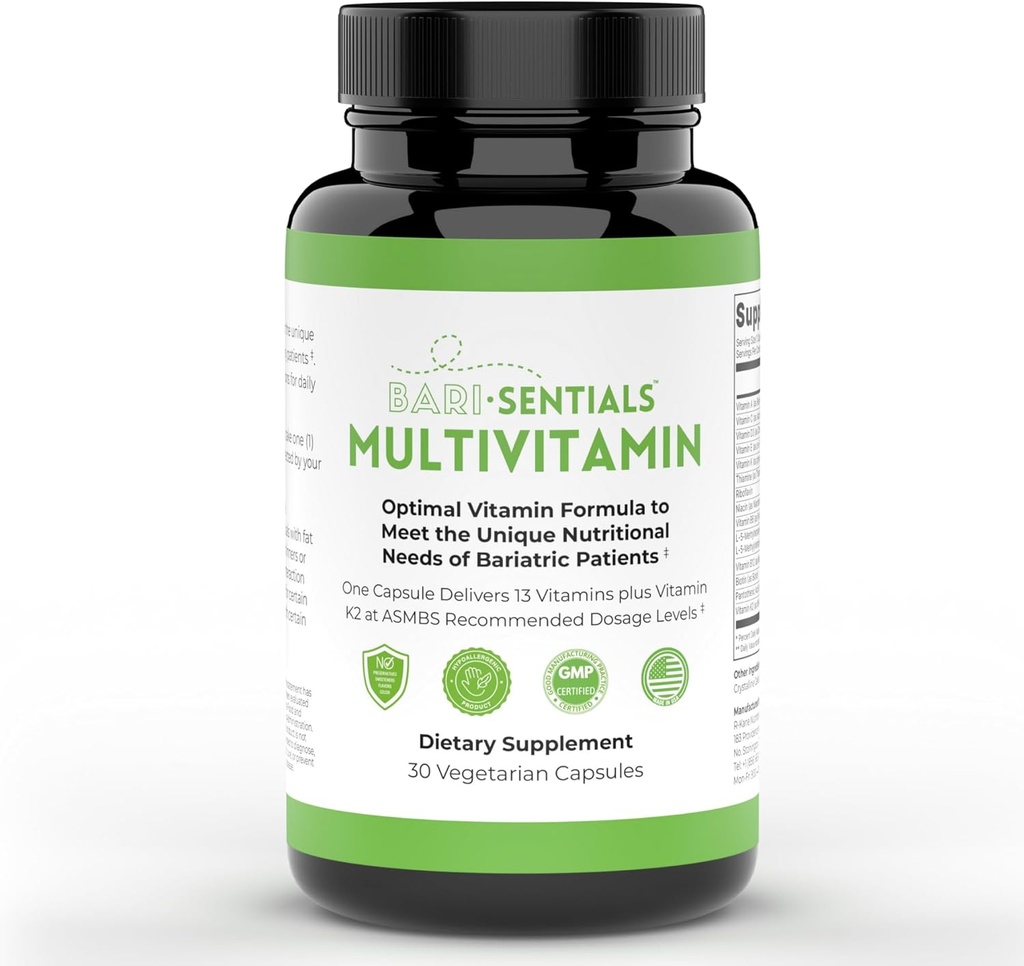 R- Kane Barisionments Bariatric Multivitamins Supplement- Post Bariatric Support for Gastric Bypass, Sleeve Gastroektomie, DS- Essential Daily Nutrition - 30 Vegetariánské kapsle