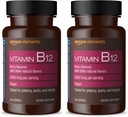 Prvky Vitamin B12 Methylkobalamin 5000 mcg - Normal Energy Production and Metabolism, Imunitary System Support - 2 měsíční dodávka, Berry Ochucené lengy, 65 Počet (Balení po 2)