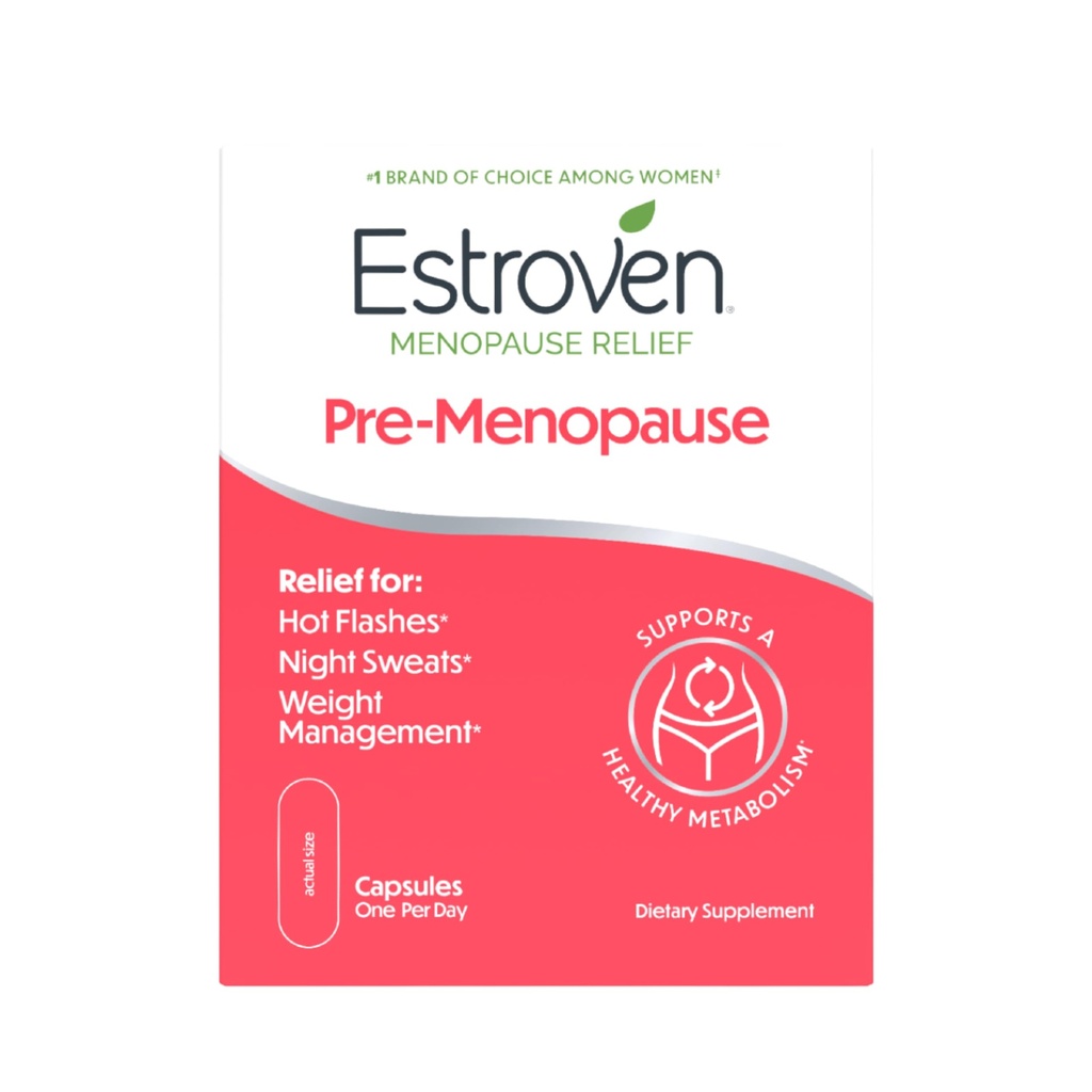 Estroven Pre- Menopauza Relief, 30 Ct., Klinicky osvědčené přísady, Poskytuje Menopauze Relief plus noční poty & horké Flash Relief, Drog- Free nebo Estrogen zdarma