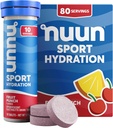 Nuun Sport Electrolyte Tablety s hořčík, vápník, draslík, chlorid & sodík, gluten zdarma & Vegan, ovocný punč, 8 balení (80 Služeb celkem)