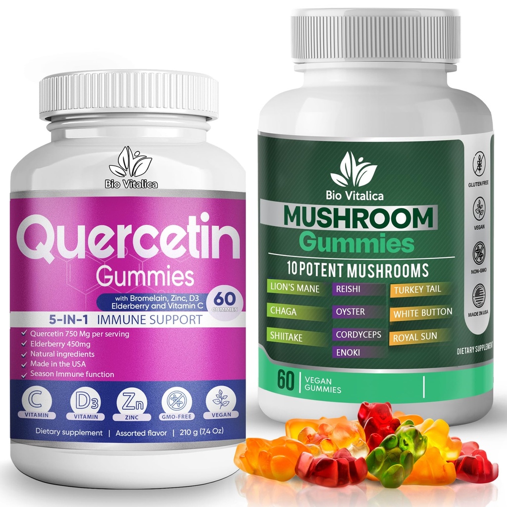 BIO VITALICA Quercetin Gummies & Houbové gumy (Bundle)