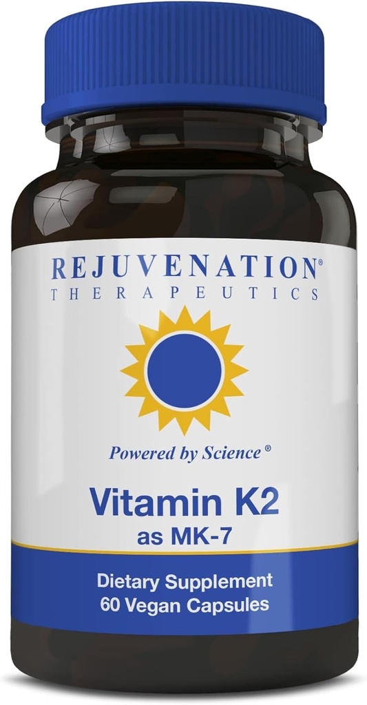Omlazovací terapeutika Vitamin K2 MK-7 IR 124; 60denní dodávka, vysoká potence (300mcg) IR 124; Snadno polykat Vegetariánské kapsle