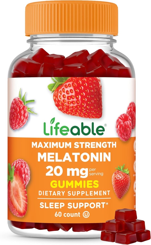 Živý melatonin 20mg Gummie 124; Velký Ochutnávání Spánkový dodatek pro dospělé 124; Může pomoci Falling a pobyt v spánku 124; Vegetarian Sleep Gummies pro dospělé, muži, ženy 124; 60 Melatonin Gummies 20mg
