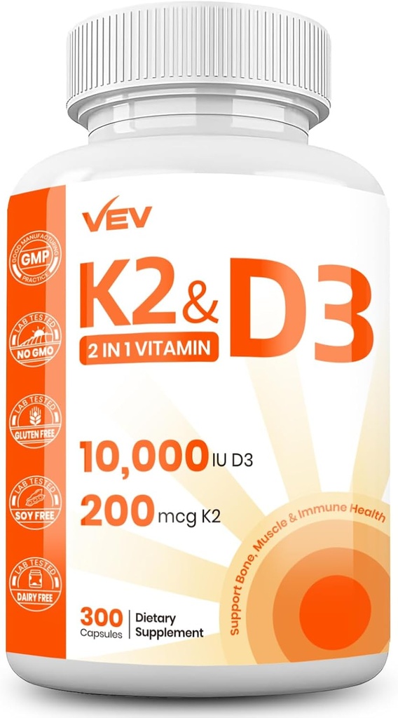VEV Vitamin D3 K2 - Easy- to- spolknout tobolky, 300 tobolek (Balení květen Vary)