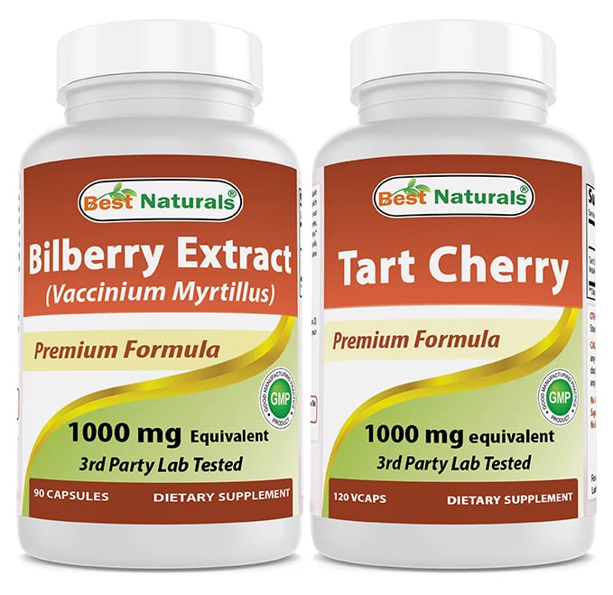 Nejlepší Naturals Bilberry Extract 1000mg & Tart Cherry Extract 1000 mg