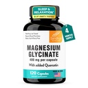 Sandhu 's Magnesium Glycinate 400mg Kapsle s Quercetin CLAS124; Quality Sleep, Relaxation, Muscle Health & Immunication Support CLAS124; 120 Počet (balení po 1) CLAS124; Snadné spolknutí CLAS124; pro ženy a muže