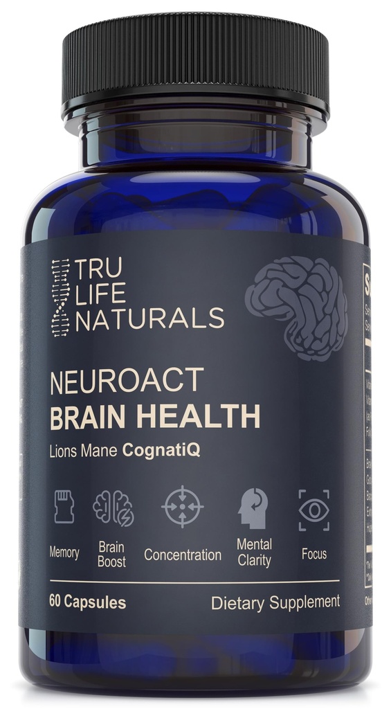 NEUROACT Brain Health Paměť, Zaměření, Koncentrace, Duševní jasnost s CognatiQ, Vitamin B3 & B6 CLAS124; Správa Stres & Povýšit Mood CLAS124; holistický Brain Health Formule, Setrvalá energie & Well Being