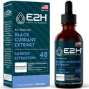 E2H Natural Black Currant Extract, Cold Pressed Black Currant Seed - Imunitary System Health - Fast Absorbing Liquid - 2 Fl Oz