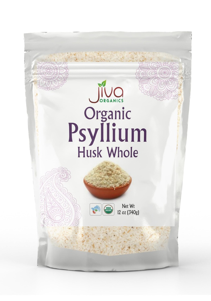 Jiva USDA Organic Whole Husk Psyllium (Ispagol) 12 Ounce