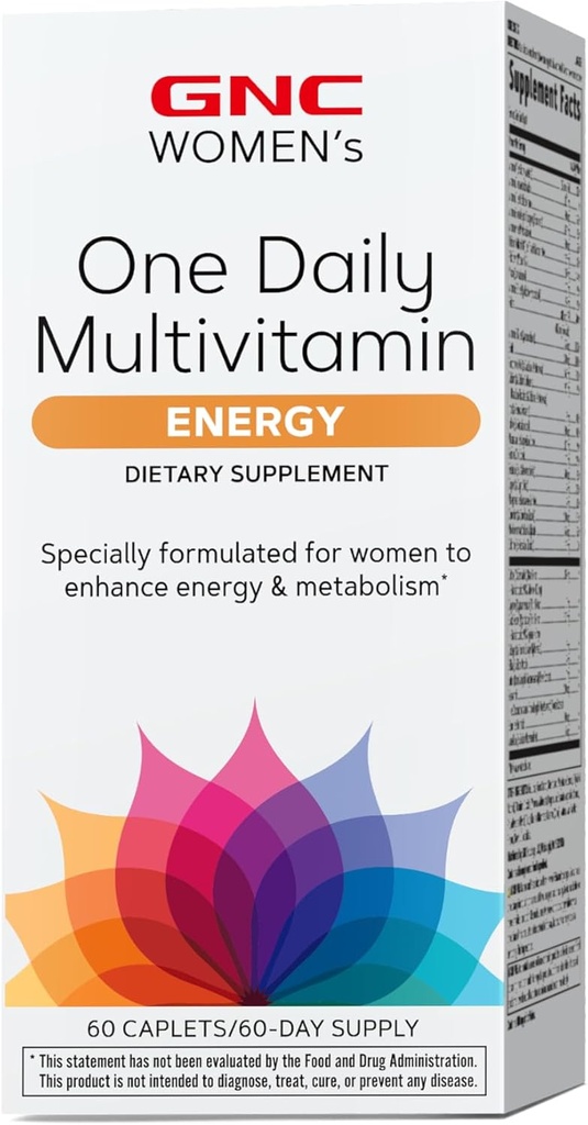 GNC Dámské jednou denně energie Multivitamin, podporuje imunitní zdraví a výrobu energie, 60 Počet