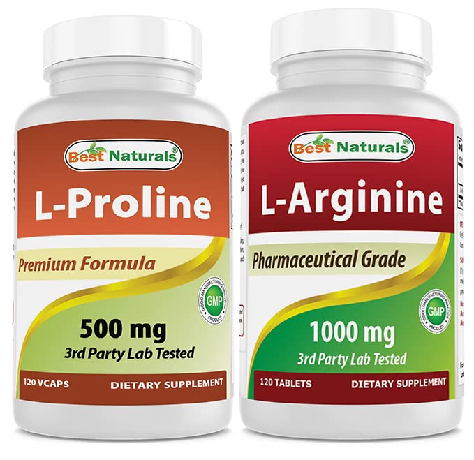Nejlepší Naturals L- prolin 500 mg & L- Arginine 1000 mg
