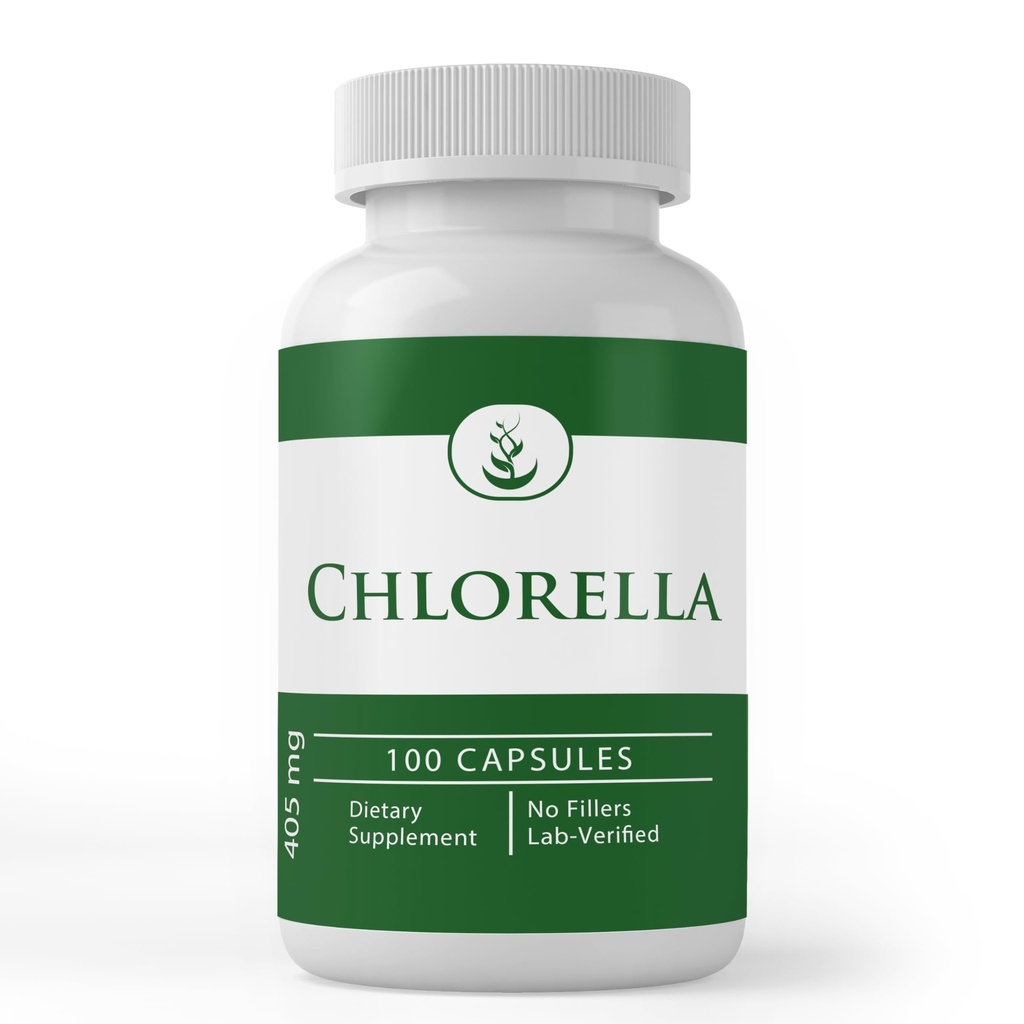 Čisté původní ingredience Chlorella, (100 kapslí) Vždy čisté, Žádné přísady nebo Fillers, Laboratoř ověřen