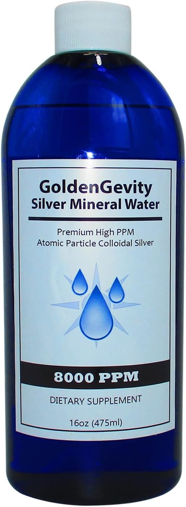 8000 PPM Bioactive Atomic Koloidal Silver, 16 oz cr124; Non- Toxic, Non- GMO Stopa Mineral Imunitation Supplement