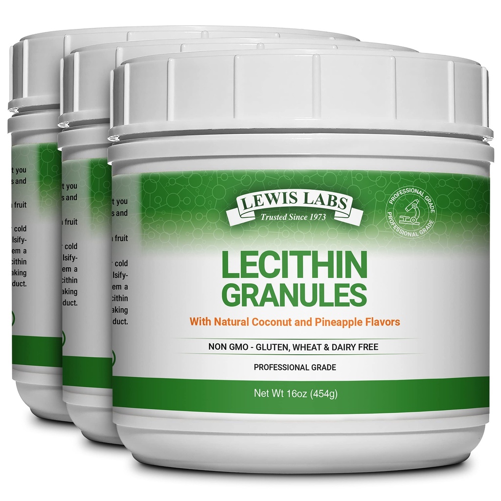 Lecithin Granules Dodatek 124; Přírodní Soy Lecithin Powder je vynikající zdroj fosfatidyl Cholin 124; Kojení podpora, imunitní funkce a podpora zdraví mozku, 16 oz