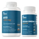 Dr. Tobias AKG dodatek & Vegan Omega 3 Řasy olej, podpora celulární energie a celkové zdraví s AKG, EPA & DHA, Vegan, gluten- Free, Non- GMO