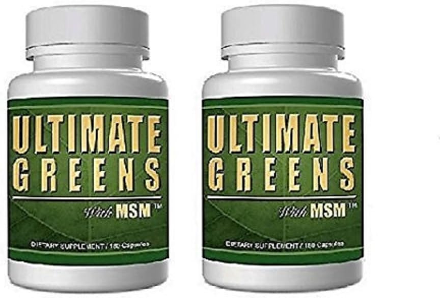 Denní zdraví, Ultimate Green s MSM 360 Kapsle, 1925mg Vegan Friendly All Food Superfood Dodatek non GMO gluten zdarma Alkalizace Nutrients 2 měsíce Dodávka