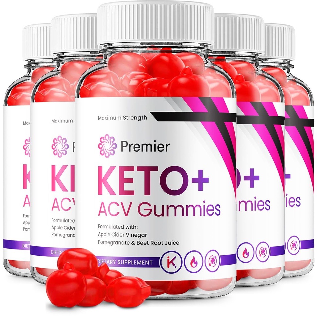 (5 Pack) Premier Keto ACV Gummies - Advanced Formule Premiere Keto Plus ACV Gummies Apple Cider Ocet Premier ACV Dietní dodatek Recenze mužů Ženy (300 Gummies)