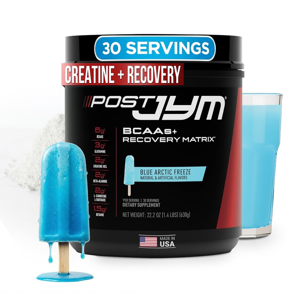 JYM dodatek Věda Post JYM Aktivní Matrix Blue Artic Freeze Amino Recovery Powder Pure Creatin HCL, BCAA je, glutamin, karnitin, Betaine, Taurin pro sílu, opravy, Výkon 30 Služeb