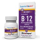 Superior Source No Shot Vitamin B-12 Methylkobalamin 2000 mcg, B-6, & Methylfolát 1200 mcg - Podporuje energii, mozek, a srdce zdraví - Bariatric Friendly - 60 Sublingvální rozpuštění tablety
