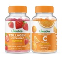 Živý kolagen a vitamin C + vitamín C 750mg, gumies Bundle - Velký ochutnávka, vitamin dodatek, gluten zdarma, GMO zdarma, Žvýkací žlab