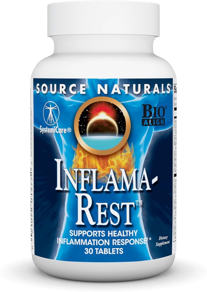 Zdroj Naturals Inflama- Rest - Bylinné a minerální míchání s turmerickou, boswellií, zázvorem, Quercetinem - Maximální reliéf a relaxace stresu - 30 tablet