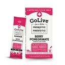 GoLive Prebiotic a Probiotik pro ženy, muže, děti. Berry Pomegranát Synbiotický prášek w / L- glutamin, Vitamin D3, Electrolyty. Pro Gut Health, Digestion, Metabolismus, Imunita 15-50B CFU.