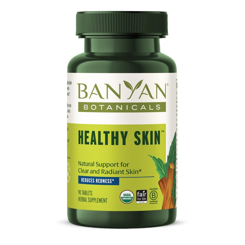 Banyan Botanika Zdravá pleť - Organic Skin Supplement - pro zářivou a zdravě vypadající pleť - 90 Tablet - Non-GMO Udržitelně Sourced Vegan