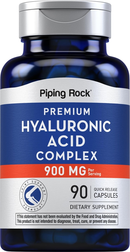 Piping Rock Hyaluronic Acid Kapsle 124; 900mg Acid Capsle 124; 90 Piping Rock Acid Capsle 124; Doplněk s MSM a kolagen Acid 124; Premium Complex pro ženy a muže 124; Non- GMO, gluten zdarma