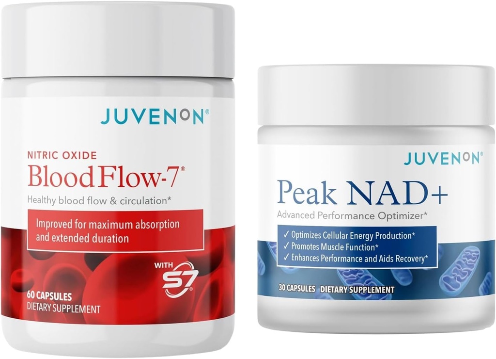 Juvenon BloodFlow-7 Příplatek oxidu dusnatého s nitrosiginem + vrchol NAD +