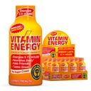 Vitamin Energy Imunní + Extra Síla Energy Shot - Orange Burst - 100% DV B-Vitamíny & 260mg Kofein - Nulové kalorie, Sugar- Free, Vegan, - Imunity & Energy Support - 1.93 fl oz, 12-Pack