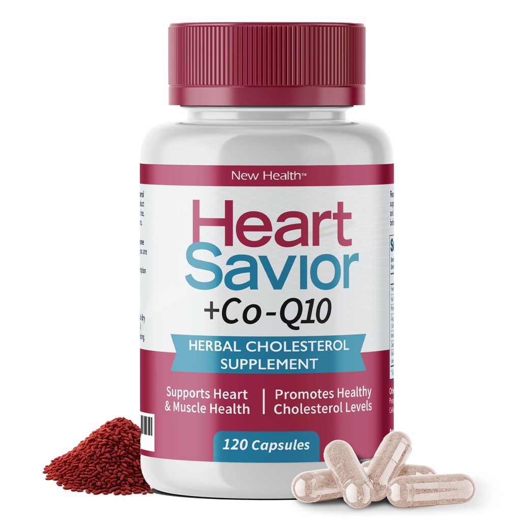Přírodní doplněk s CoQ10, Red Yeast Rice, Niacin, Policosanol a Guggul. The Natural Way. by New Health Plus 60 MG Co-Q10 (120 caps)