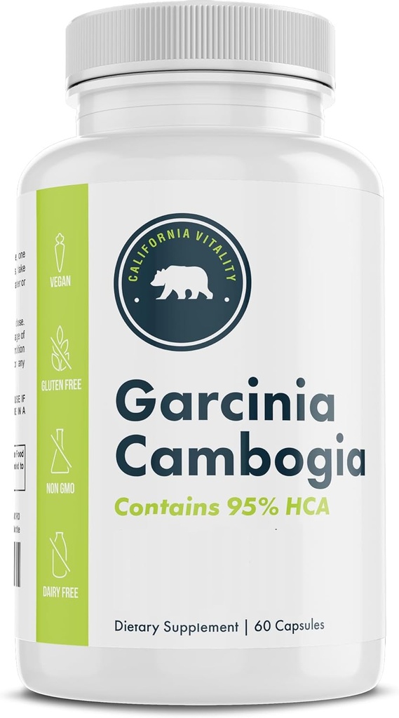 Garcinia Cambogia, 95% HCA 60 Kapsle, s chromem - Made in USA, Vegan, Non-GMO, gluten- Free, a Dairy- Free