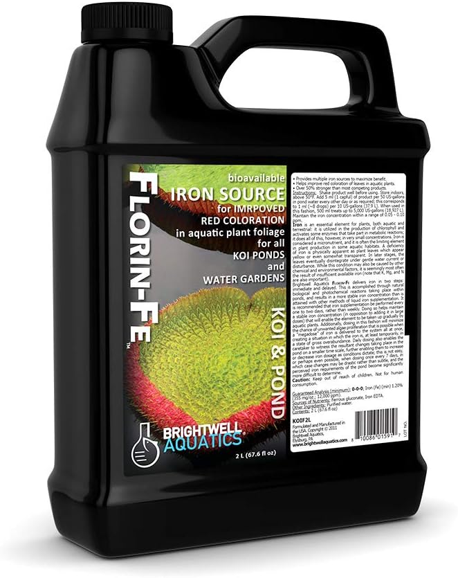 Brightwell Aquatics Florin Fe - Železný dodatek pro červené a zelené zbarvení vodních jezírek, 2 litry