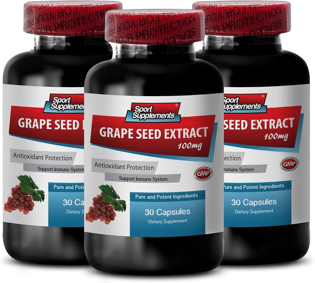 Oligomerní proanthokyanidiny - Grape Seed Extract - Grape Seed Extract Capsules - Grape Seed Extract Capsules - Grape Seed Supplement - Grape Seed resveratrol - Zabraňte vysokému tlaku - 3B 90 Kapsle