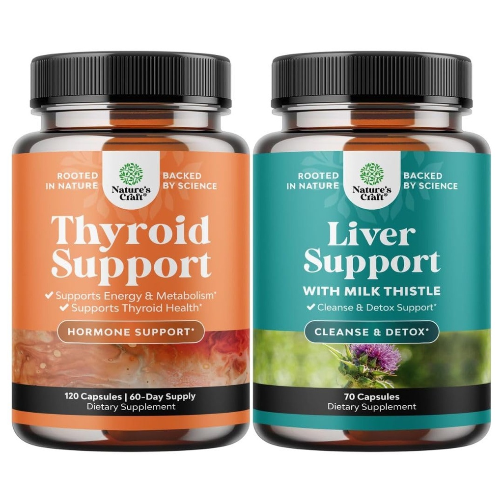 Svazek bylinné tyreoidní podpory komplexu s L Tyrosin Bladderwrack Selenium čisté Ashwagandha a vyčištění jater Detox & opravy - Mléko Thistle s Dandelion Root Cholin Beetroot & Artichice Extract
