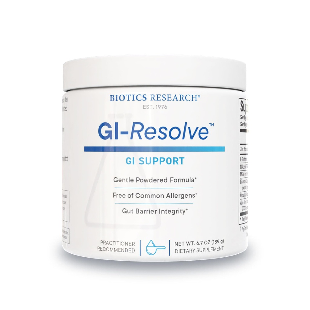 Biotics Research GI Resolve ™ Advanced L- glutamin prášek Formule pro Gut Lining Support & Healing - Optimální Gastrointestinální funkce - Premium 7- Ingredient with Zinek Carnosinus & Botanicals- 6.7oz