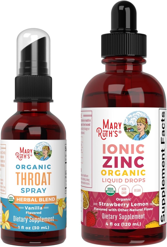 MaryRuth Organics Krční sprej (Vanilla) & Zinkové kapky (Strawberry Lemon)