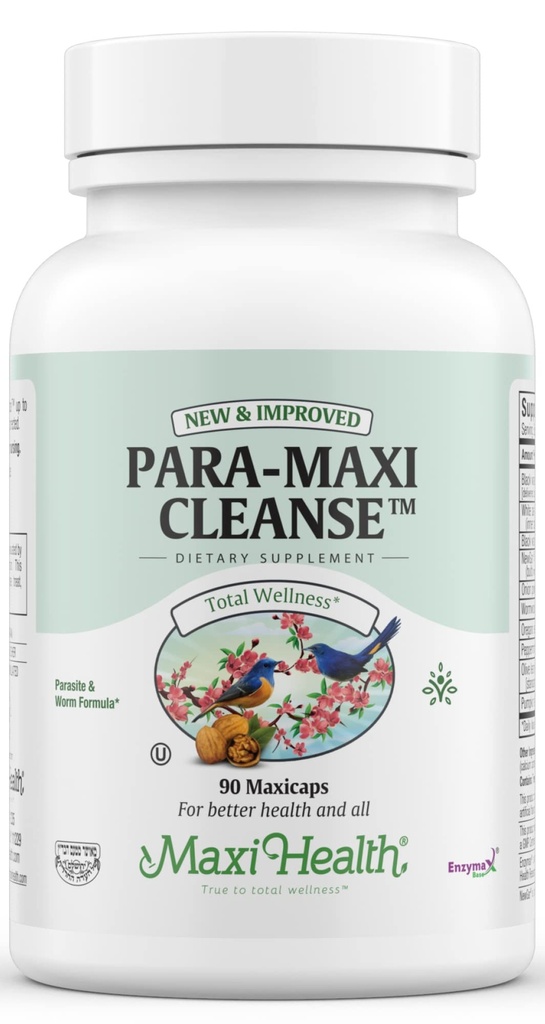 Maxi Zdravotnické střevo Čistota pro lidi - Přírodní trávicí kolona Gut Flora Tělo Detox pro ženy - Gut Cleanse pro muže - Nafouklá Belly Relief s černým ořechem Wormwood Herb (90 Kapsle)